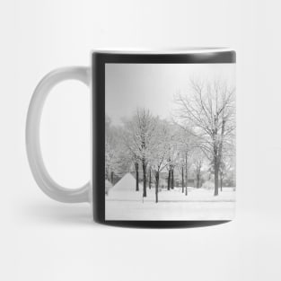 Winter in the Park, 1915. Vintage Photo Mug